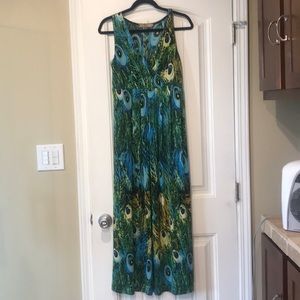 Peacock Print Maxidress